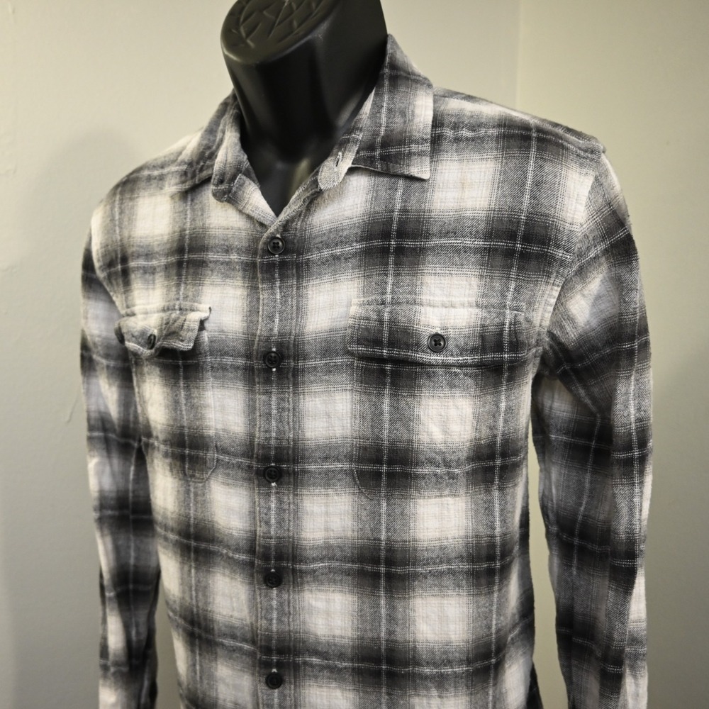 Lucky Brand Flannel Button Up Shirt Plaid Long Sleeve Classic Fit Mens Medium
